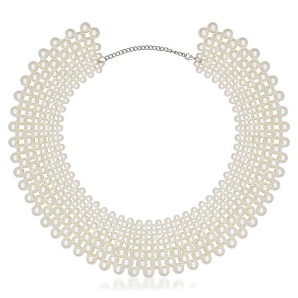 Beadside Zinc Alloy White Pearl Necklace - 1111102