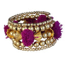 Urthn Gold Plated Purple Thread kada - 1403309C
