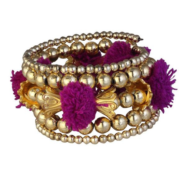 Urthn Gold Plated Purple Thread kada - 1403309C