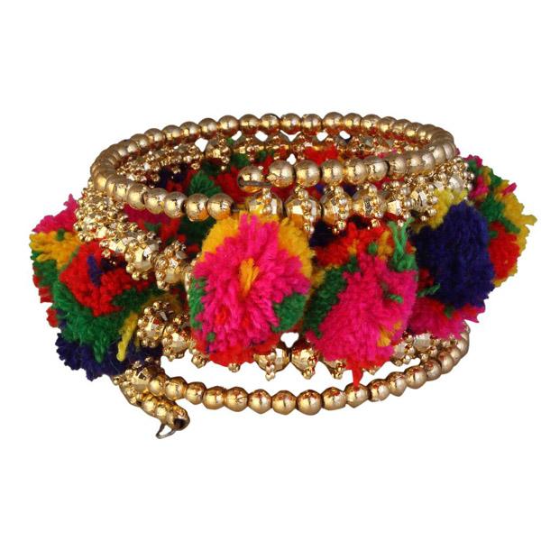 Urthn Gold Plated Multicolor Thread kada - 1403311