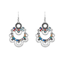 Urthn Multicolor Resin Stone Rhodium Plated Dangler Earrings - 1311803A