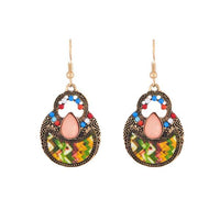 Urthn Multicolor Resin Antique Gold Plated Dangler Earrings - 1311822C