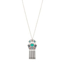 Urthn Hanging Chain Resin Stone Rhodium Boho Necklace - 1111414C