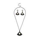 Urthn Oxidised Plated Resin Stone Statement Necklace Set - 1107101A