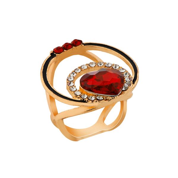 Urthn Gold Plated Maroon Stone Ring - 1501827_17