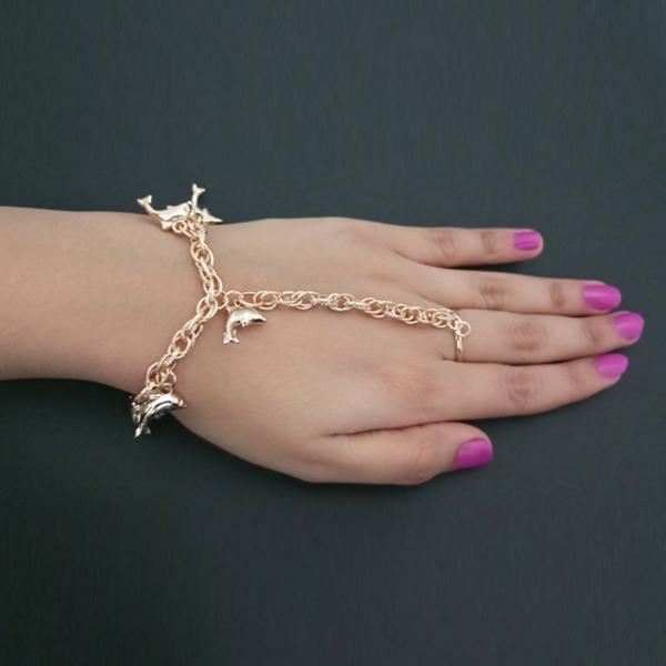 Urthn Gold Plated Chain Hand Harness - 1502368