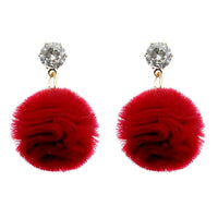 Urthn Gold Plated Austrian Stone Pom Pom Dangler Earrings - 1310903I