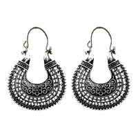 Urthn Black Oxidised Plated Dangler Earrings - 1304729