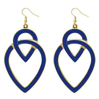 Urthn Blue Enamel Gold Plated Dangler Earrings - 1310124A