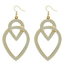 Urthn White Enamel Gold Plated Dangler Earrings - 1310124D