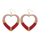 Urthn Pink Enamel Gold Plated Dangler Earrings - 1310125D