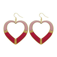 Urthn Pink Enamel Gold Plated Dangler Earrings - 1310125D