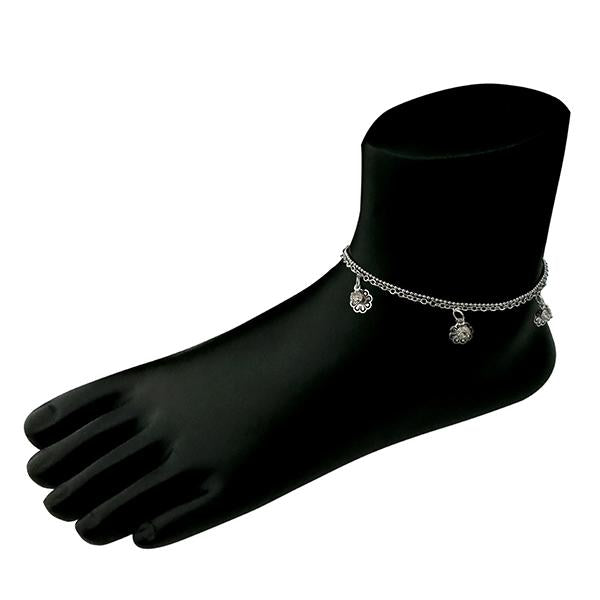 Urthn Rhodium Plated Austrian Stone Anklet - 1501728B