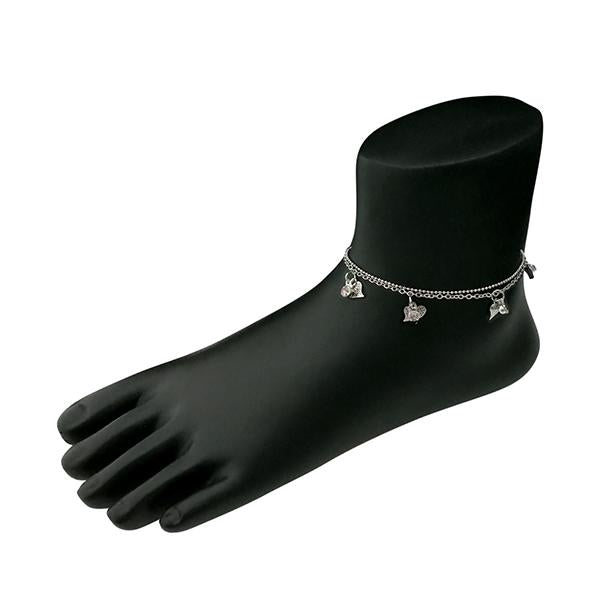 Urthn Rhodium Plated Austrian Stone Anklet - 1501731B