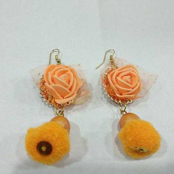 Urthn Yellow Floral Design Dangler Earrings - 1313433A