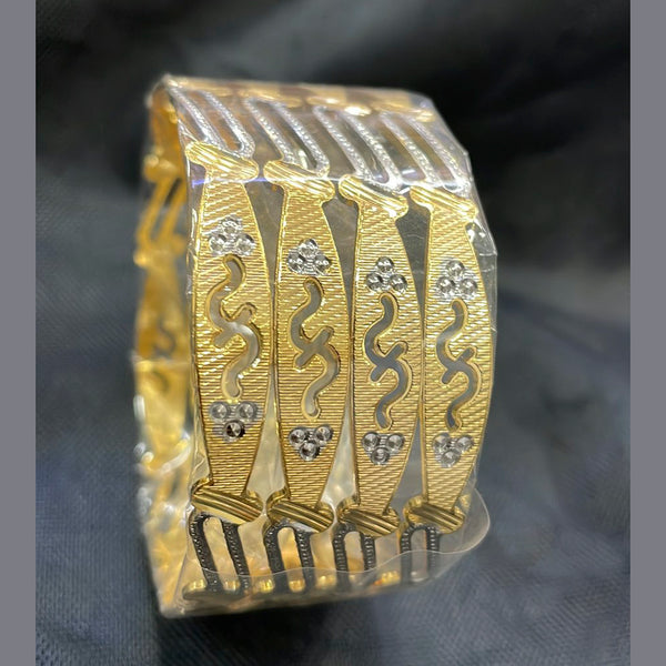 Ajanta Bangles Forming Look 2 Tone Gold & Silver Plated Pack of 12 Designer Bangles Set