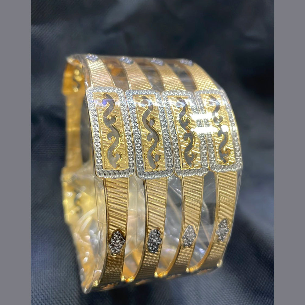 Ajanta Bangles Forming Look 2 Tone Gold & Silver Plated Pack of 12 Designer Bangles Set