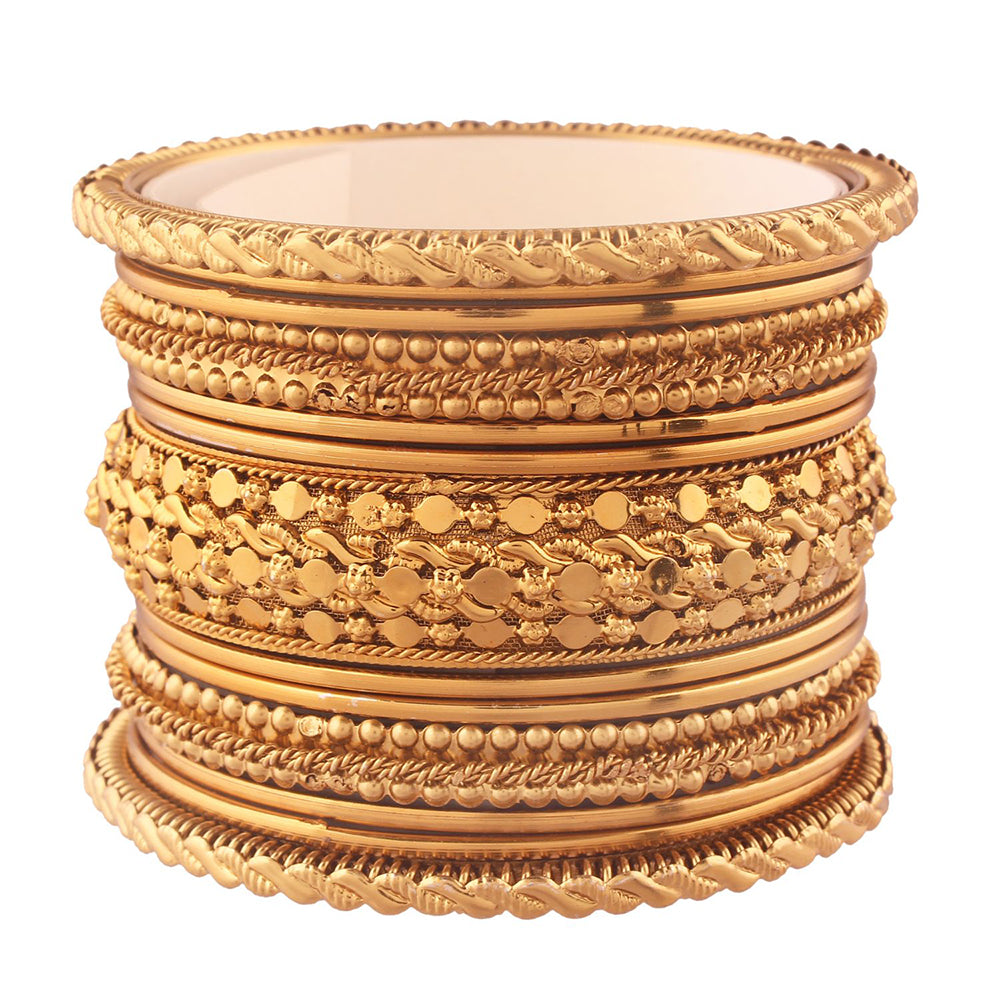 Etnico Traditional Gold Plated Bangles Set Jewellery for Women/ Girls (ADB154a)