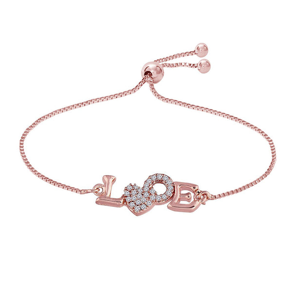 Etnico Rose Gold-Plated Pull Chain Bracelet (Women) - ADB167RG