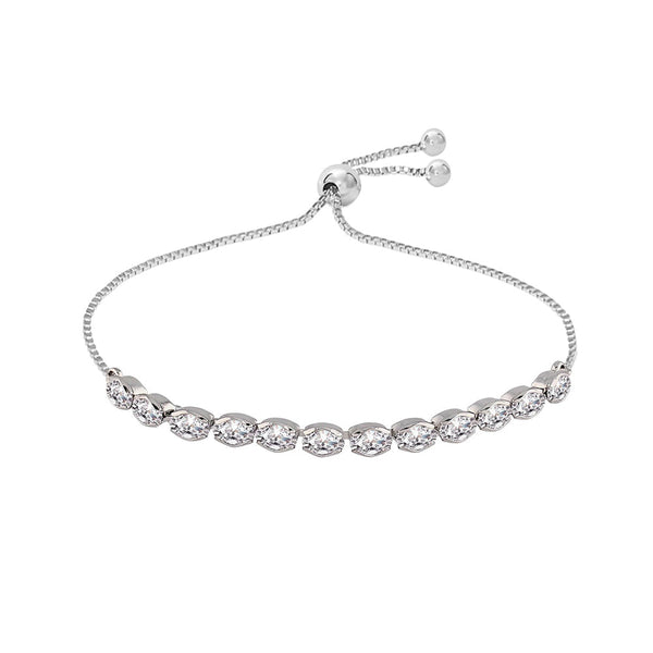 Etnico Rhodium-Plated Pull Chain Bracelet (Women) - ADB169S