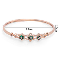 Etnico Rose Gold Plated Cubic Zirconia Bracelet Jewellery for Women & Girls (ADB189G)