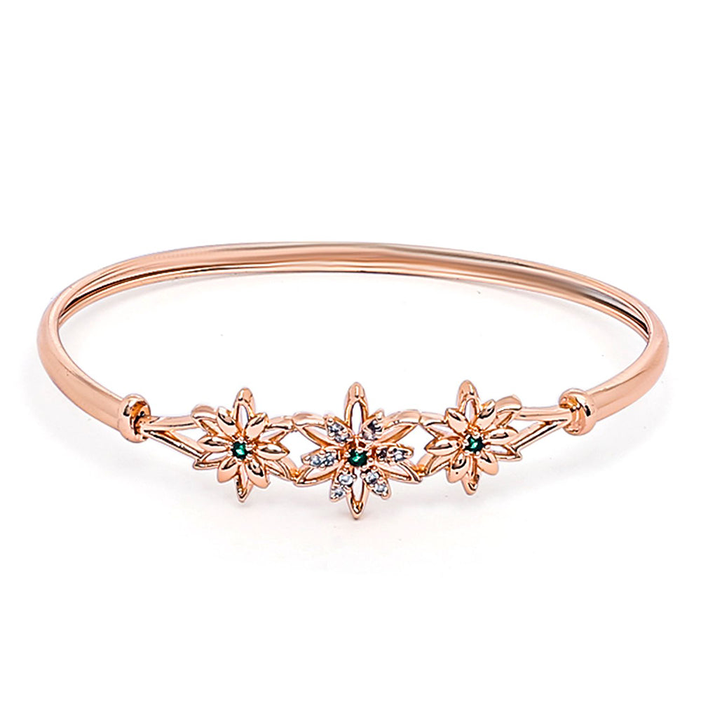 Etnico Rose Gold Plated Cubic Zirconia Bracelet Jewellery for Women & Girls (ADB191G)