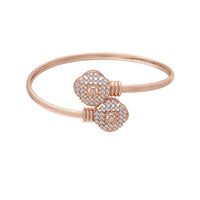 Etnico Rose Gold Plated CZ Stone Openable Designer Styles Kada Bangles Bracelets for Women & Girls (ADB211RG)