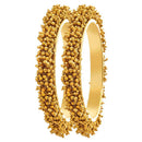 Etnico Gold Plated Traditional Pearl Beaded Bangle Set For Women (ADB314FL-a) (Pack of 2)