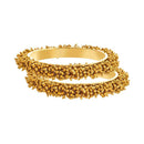Etnico Gold Plated Traditional Pearl Beaded Bangle Set For Women (ADB314FL-a) (Pack of 2)