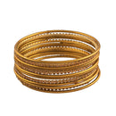 Etnico Gold Plated Traditional Velvet Chuda Bangle Set With Pearl Kada for Men (ADB315G-a) (Pack of 1) (Green)