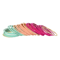 Etnico 18K Gorgeous Traditional Multi Color Plain Metal Velvet Chuda Bangle Set for Women & Girls (ADB329-a) (Set of 48 )