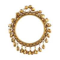 Etnico 18k Gold Plated Alloy Intricately Designed Handcrafted Embellished with Ghungroo Bangles for Women (ADB424FL-a)