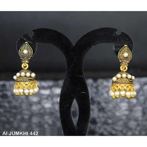 Mahavir Gold Plated Pearl Jhumki Earrings -AI Jumkhi 442