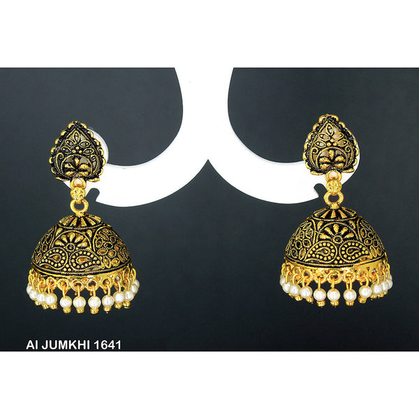 Mahavir Gold Plated Pearl Jhumki Earrings -AI Jumkhi 1641