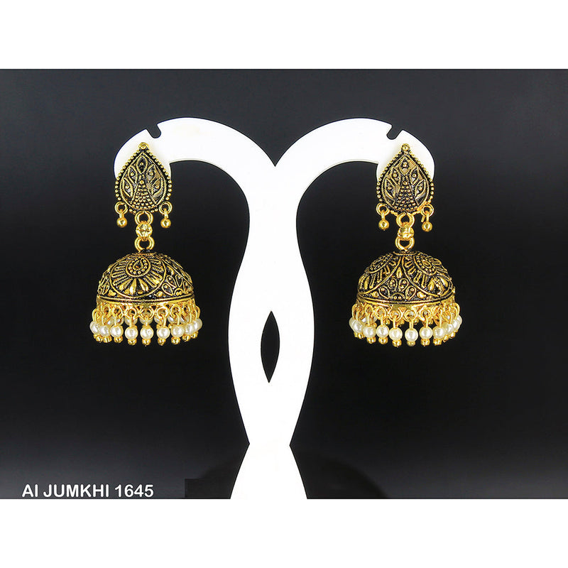 Mahavir Gold Plated Pearl Jhumki Earrings -AI Jumkhi 1645