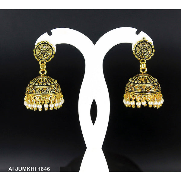 Mahavir Gold Plated Pearl Jhumki Earrings -AI Jumkhi 1646