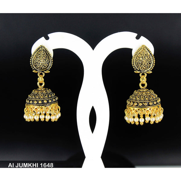 Mahavir Gold Plated Pearl Jhumki Earrings -AI Jumkhi 1648
