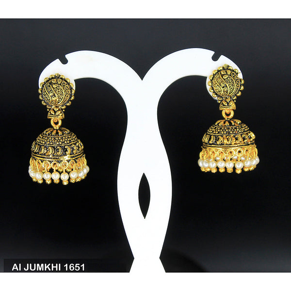 Mahavir Gold Plated Pearl Jhumki Earrings -AI Jumkhi 1651