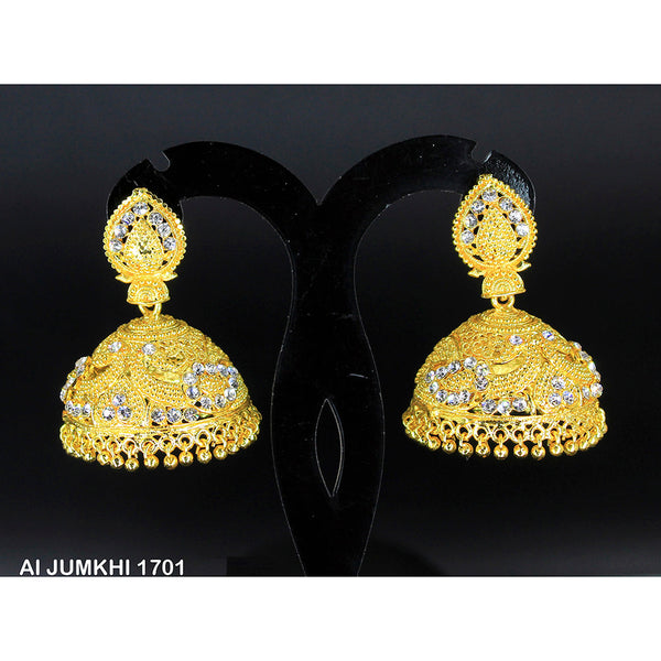Mahavir Gold Plated Austrian Stone Jhumki Earrings -AI Jumkhi 1701