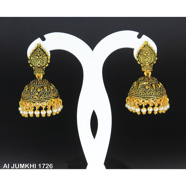 Mahavir Gold Plated Pearl Jhumki Earrings -AI Jumkhi 1726
