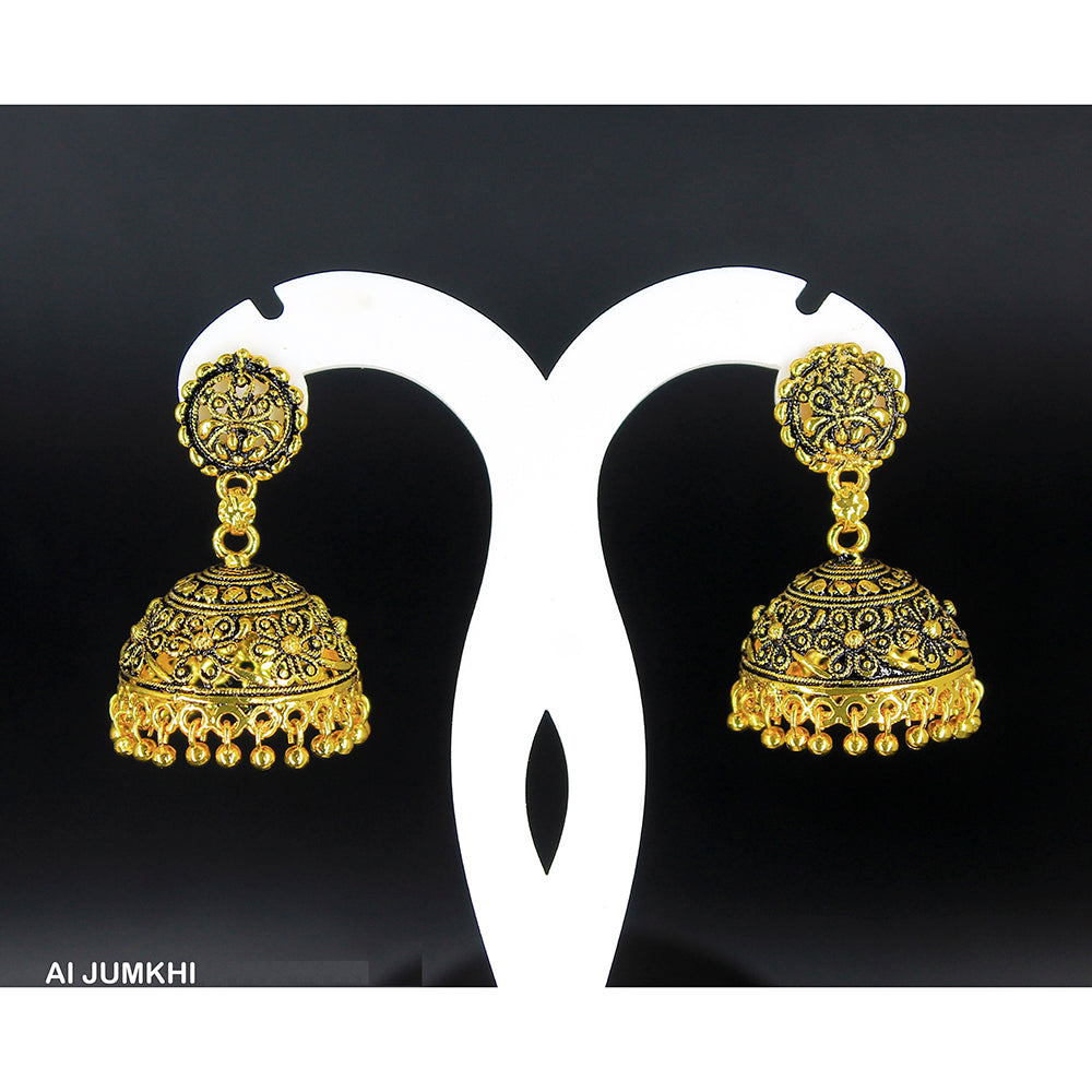 Mahavir Gold Plated Jhumki Earrings -AI Jumkhi 1809