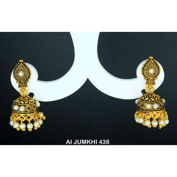 Mahavir Gold Plated Pearl Jhumki Earrings -AI Jumkhi 438