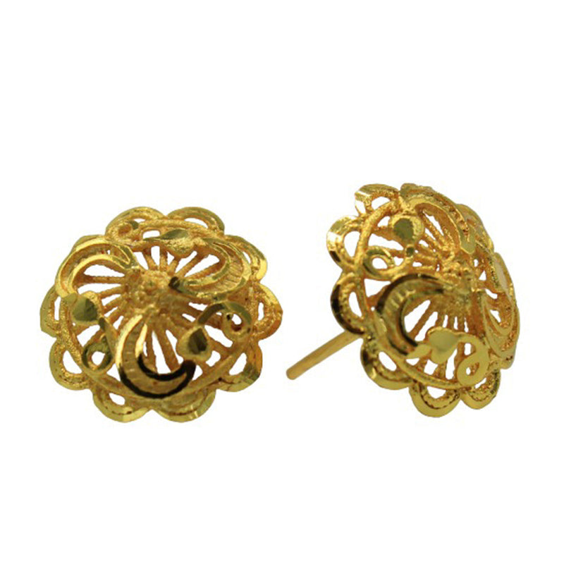 Mahavir Gold Plated Stud Earrings