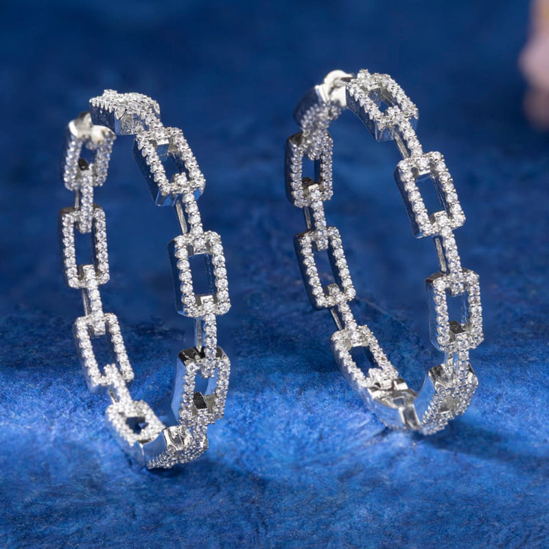 Ashtahnika AD Stone 925 Sterling Silver Dangler Earrings