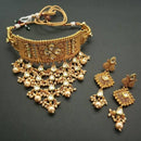 Real Creation AD Stone Pearl Choker Copper Necklace Set