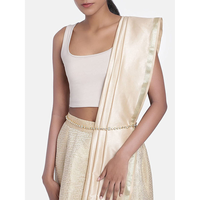 Etnico 18k Gold Plated Kundan & Stone Studded Kamarband/Waist Belly Chain for Women (B003W)