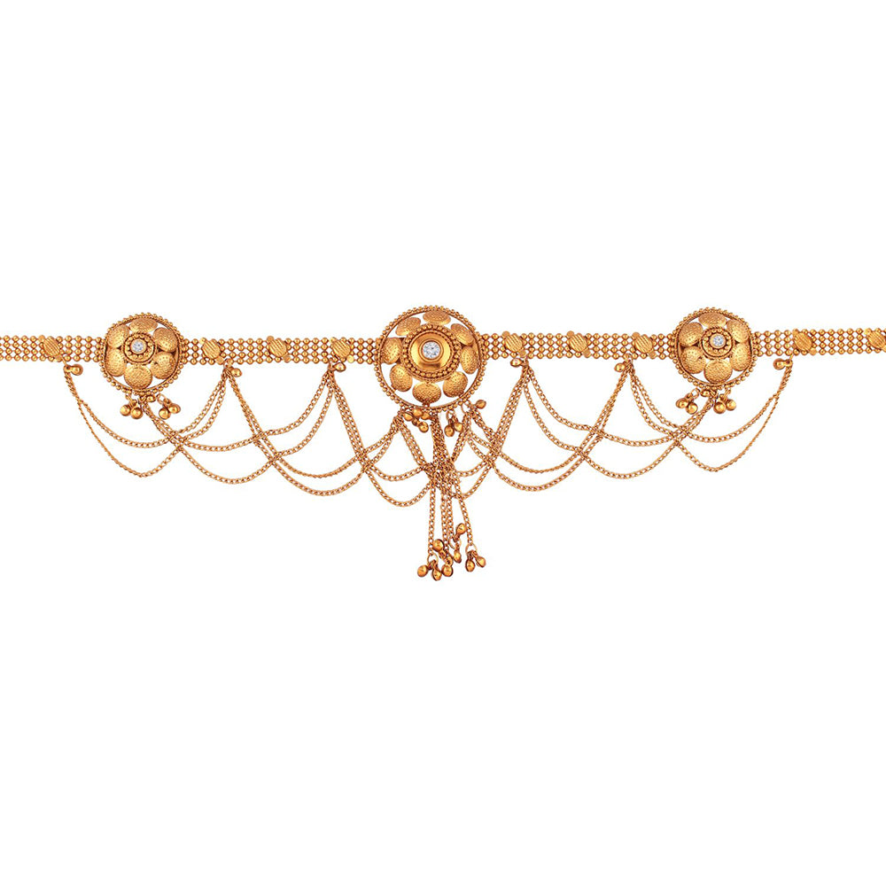 Etnico 18k Gold Plated Traditional Ethnic Kamarband/Waist Belly Chain for Women (B024)