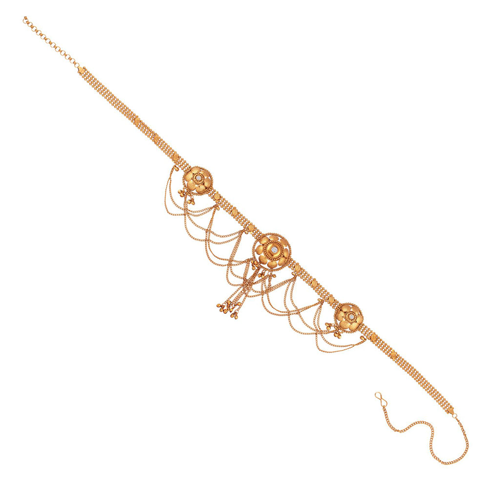 Etnico 18k Gold Plated Traditional Ethnic Kamarband/Waist Belly Chain for Women (B024)