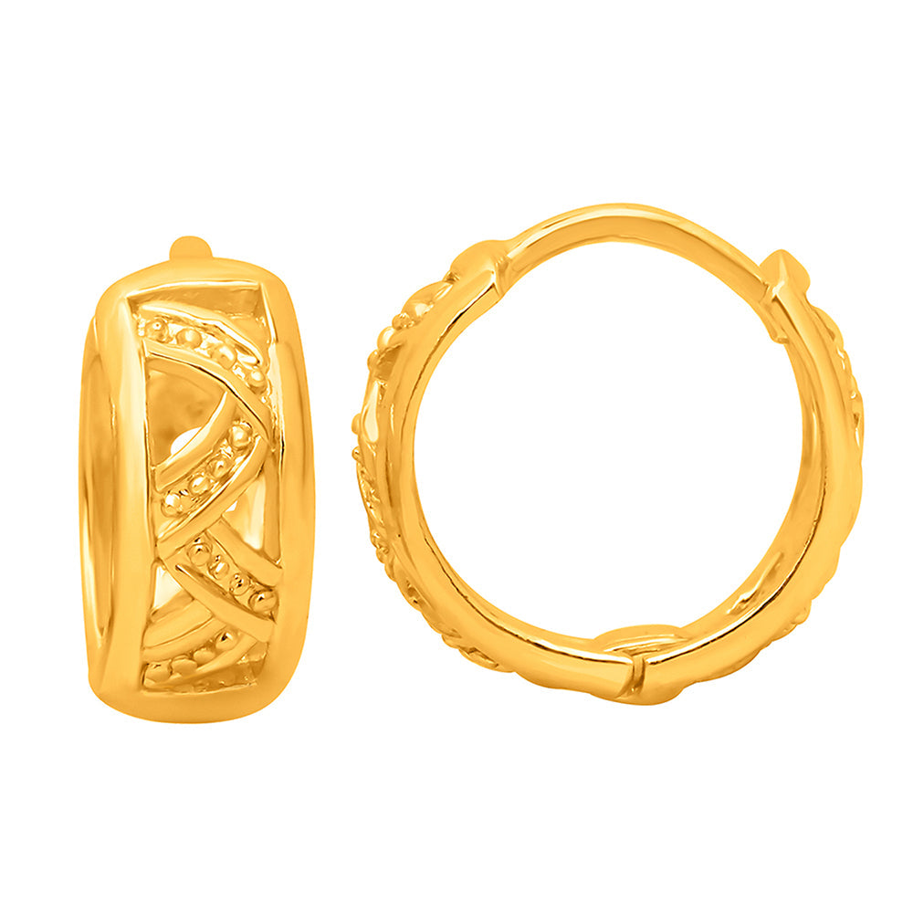 Mahi Gold Plated Exquisite Piercing Hoopp Bali Single Mens Earrings (BB1101024G)