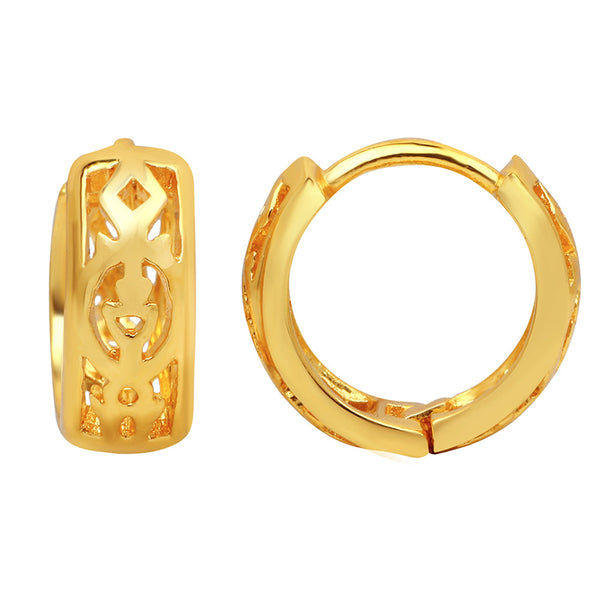 Mahi Gold Plated Exquisite Piercing Hoopp Bali Single Mens Earrings (BB1101025G)